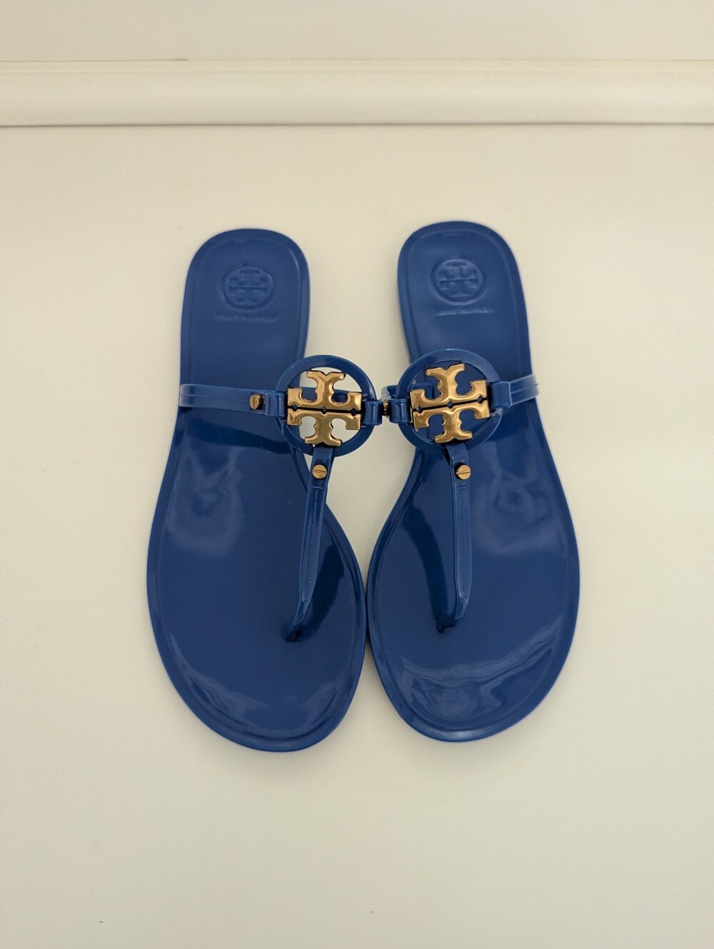EUC! Tory Burch Mini Miller Sandal In Blue Size 7